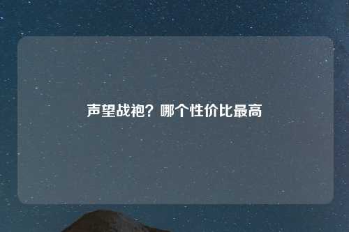 声望战袍？哪个性价比最高