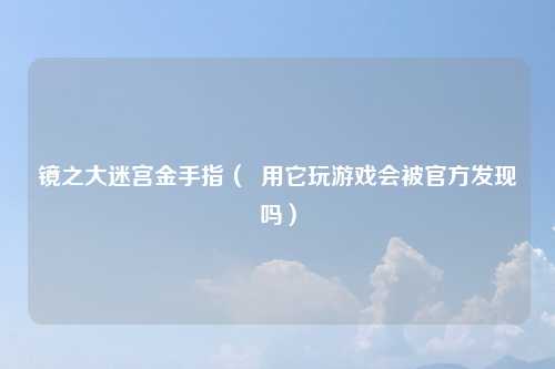 镜之大迷宫金手指（  用它玩游戏会被官方发现吗）