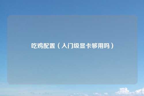 吃鸡配置（入门级显卡够用吗）