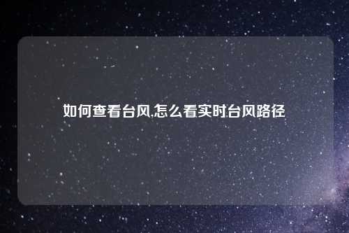 如何查看台风,怎么看实时台风路径