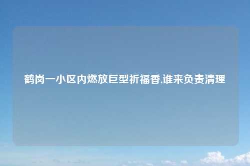 鹤岗一小区内燃放巨型祈福香,谁来负责清理