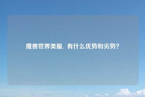 魔兽世界美服,  有什么优势和劣势？