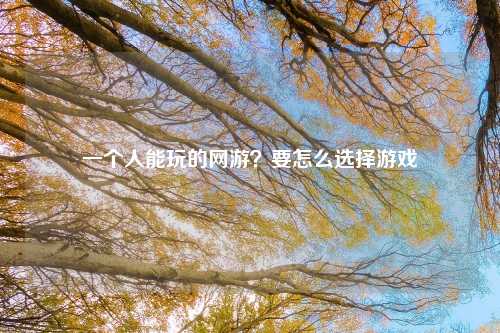 一个人能玩的网游？要怎么选择游戏