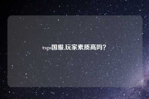 csgo国服,玩家素质高吗？