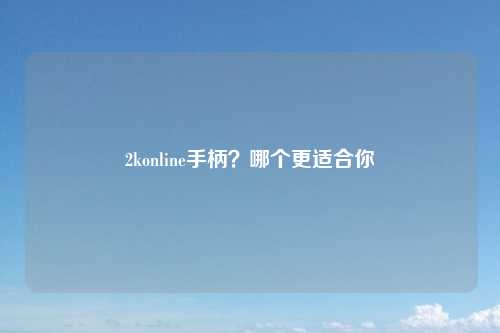 2konline手柄？哪个更适合你