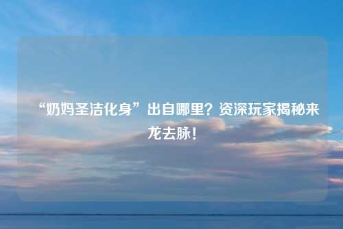 “奶妈圣洁化身”出自哪里？资深玩家揭秘来龙去脉！