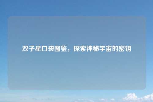 双子星口袋图鉴，探索神秘宇宙的密钥