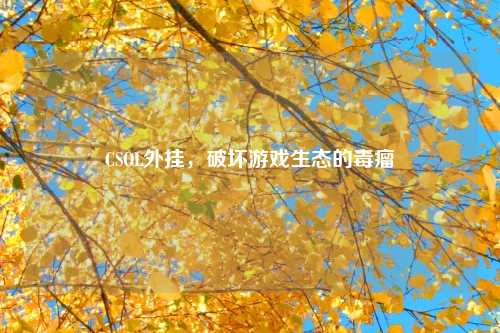CSOL外挂,破坏游戏生态的毒瘤