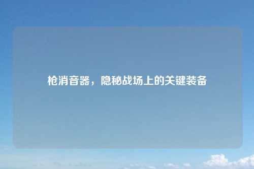 枪消音器,隐秘战场上的关键装备