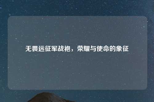 无畏远征军战袍，荣耀与使命的象征
