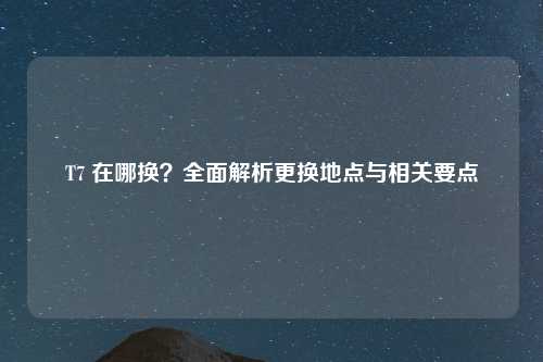 T7 在哪换？全面解析更换地点与相关要点